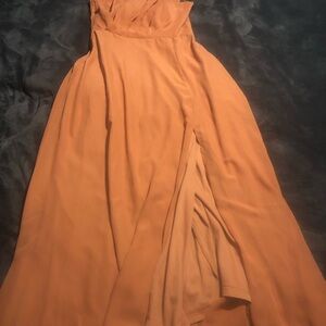 Elegant Orange Evening Gown